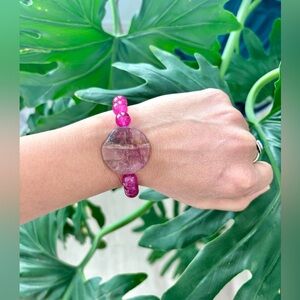 Fluorite and jade bracelet